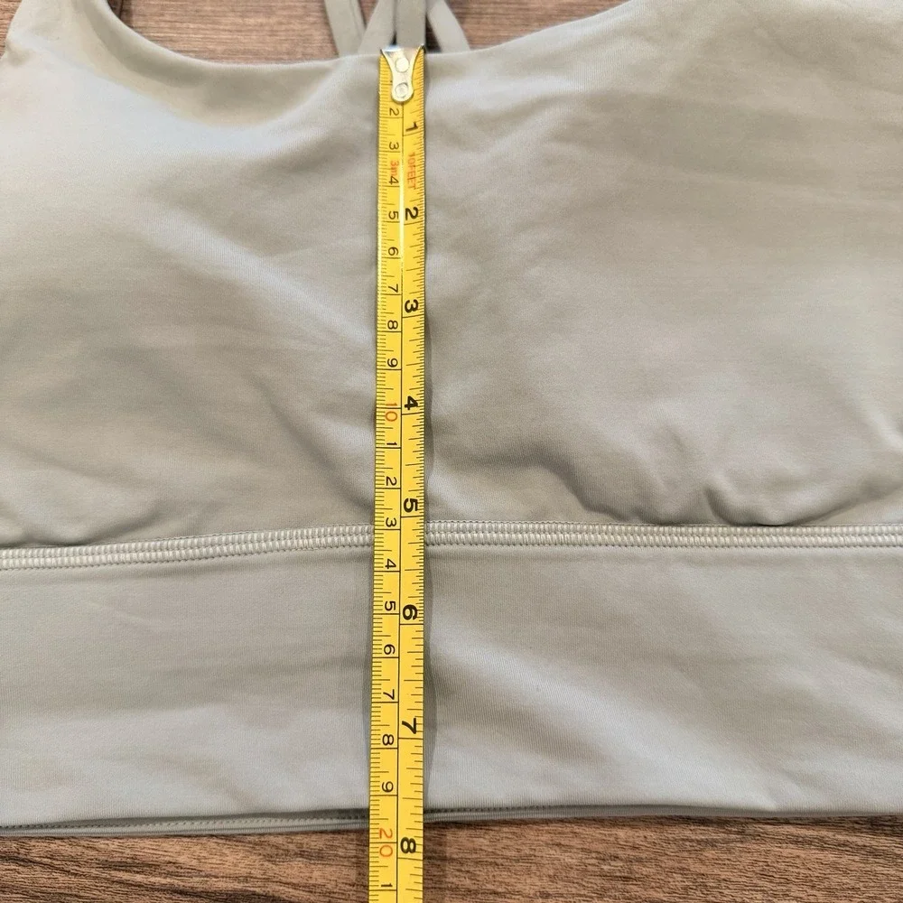 LULULEMON Energy Bra Long Line Bra Bone Strappy Back Size 8, B-D Cup - Picture 3 of 5
